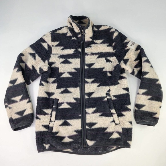 The North Face Girl's Campshire Full zip sweater Sz L 14-16 shepra Aztec jackets - Picture 1 of 11